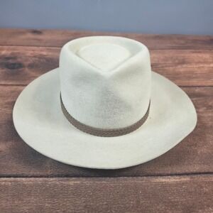 Morrisons Australia Fur Felt Hat Unisex Cream Excellent Braided Band Outback